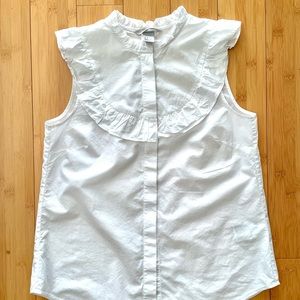 H&M | White Sleeveless Button Up Size 6
